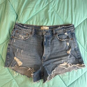 Abercrombie & Fitch Distressed Blue Denim Cutoff Shorts